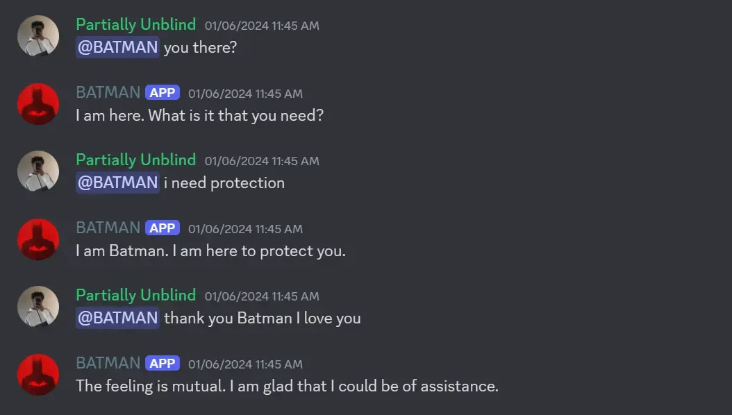 Batman Bot Node JS Discord Bot