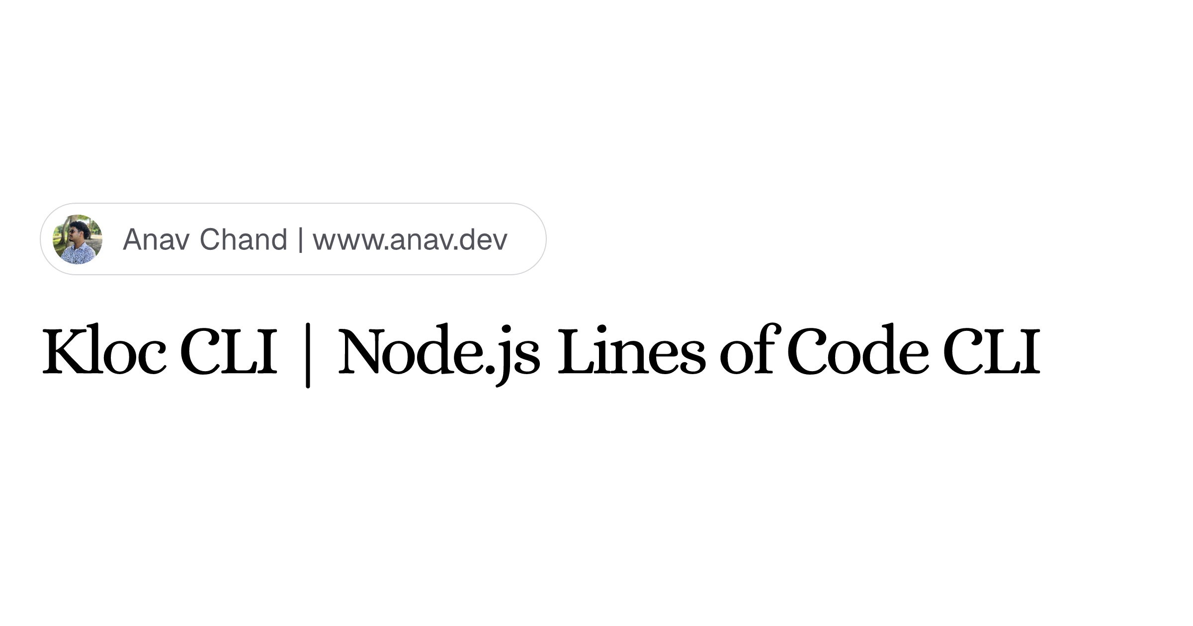 Kloc CLI | Node.js Lines of Code CLI